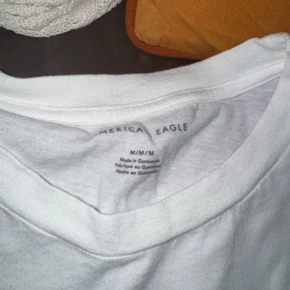 American Eagle Outfitters White Graphic Tee with Floral Skeleton - Picture 3 of 5